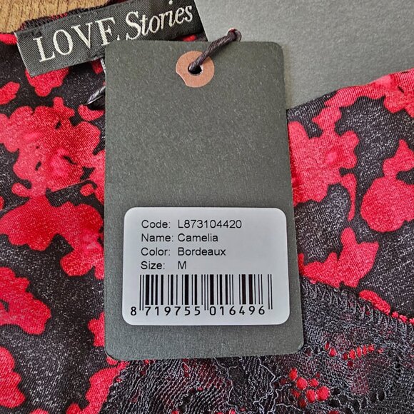 NWT!! Love Stories Camelia Spaghetti Strap Lace-Trim Cami Tank, M, Bordeaux - Picture 6 of 8